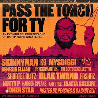 Pass the Torch for Ty at Jazz Cafe on Wednesday 31st August 2022