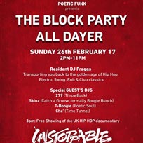 Block Party All Dayer at East Dulwich Tavern on Sunday 26th February 2017