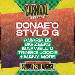 RAMPAGE SOUND CARNIVAL SUNDAY at E1 London on Sunday 29th August 2021