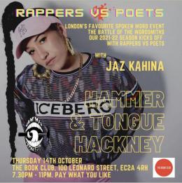 RAPPERS VS POETS at Book Club on Thursday 14th October 2021