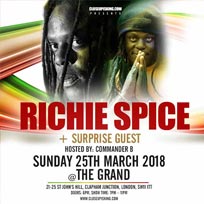 Richie Spice at Clapham Grand on Sunday 25th March 2018