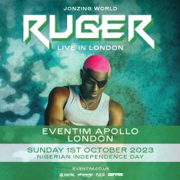 Ruger at Hammersmith Apollo on Sunday 1st October 2023