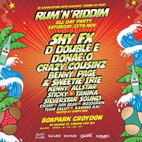 Rum’N’Riddim All Day Party at Boxpark Croydon on Saturday 25th November 2017