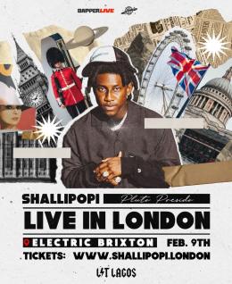 Shallipopi at Electric Brixton on Friday 9th February 2024