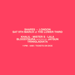 SHAPES at Village Underground on Saturday 9th March 2024