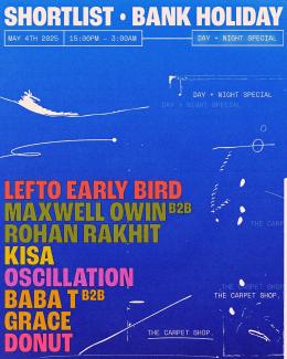 shortlist - Bank Holiday Special at The Carpet Shop on Sunday 4th May 2025