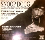 Snoop Dogg at Subterania on Tuesday 24th November 1998