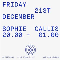 Sophie Callis at Spiritland on Friday 21st December 2018