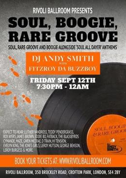 Soul, Boogie & Rare Groove at Rivoli Ballroom on Friday 12th September 2025