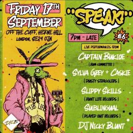 SPEAK! at Off The Cuff on Friday 17th September 2021