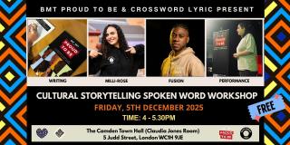 Spoken Word Workshop at Camden Town Hall on Friday 5th December 2025