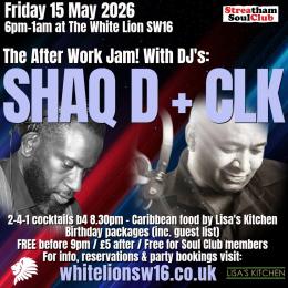 Streatham Soul Club at White Lion on Friday 15th May 2026