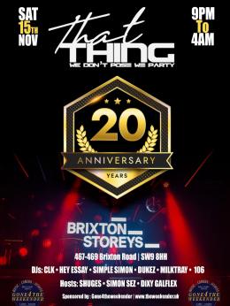 That Thing at Brixton Storeys on Saturday 15th November 2025