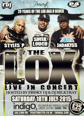 The Lox at Indigo2 on Friday 11th December 2015