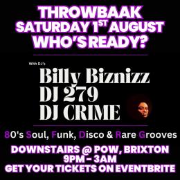 ThrowBaak at Prince of Wales on Saturday 1st August 2026