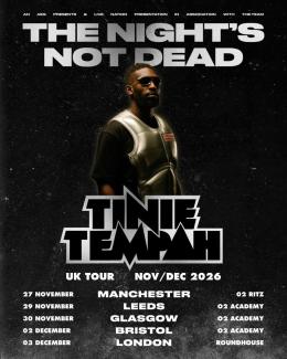 Tinie Tempah at The Roundhouse on Thursday 3rd December 2026