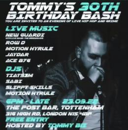 Tommy&#039;s 30th Birthday Bash at The Post Bar on Friday 23rd September 2022