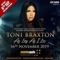 Toni Braxton at Hammersmith Apollo on Saturday 16th November 2019