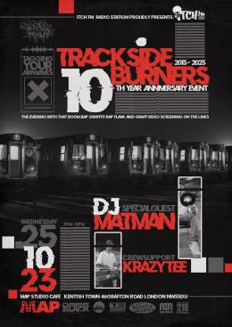 Trackside Burners 10th Anniversary at MAP Studio Cafe on Wednesday 25th October 2023
