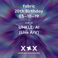 Unkle at Fabric on Thursday 3rd October 2019