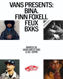 VANS PRESENTS at VANS West End on Wednesday 18th March 2026