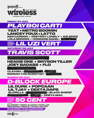 Wireless Festival 2023 Friday at Finsbury Park on Friday 7th July 2023