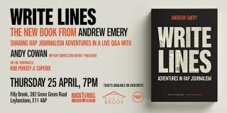 WRITE LINES BOOK LAUNCH at Filly Brook on Thursday 25th April 2024
