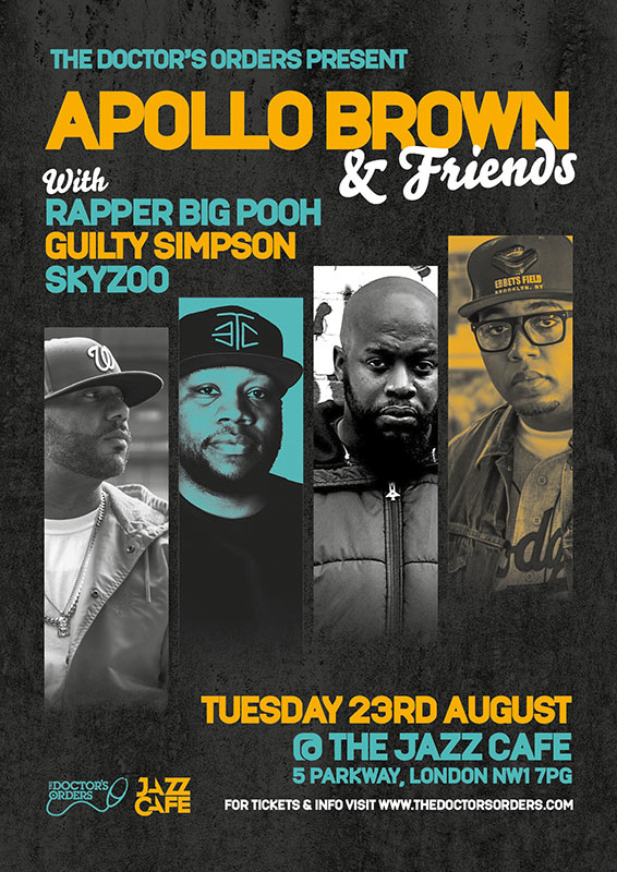 Apollo Brown & Friends at Jazz Cafe on Tue 23rd August 2022 Flyer