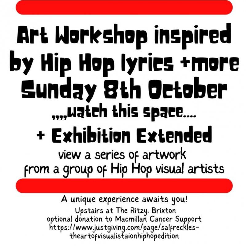 ART WORKSHOP at The Ritzy on Sun 8th October 2023 Flyer