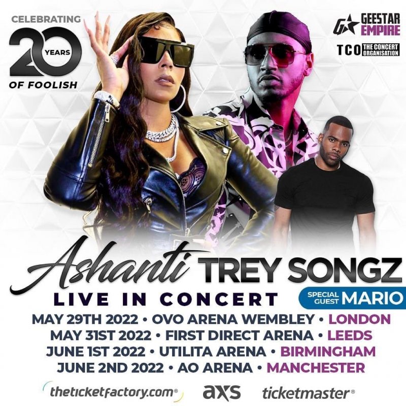 Ashanti & Trey Songz at Wembley Arena on Sun 29th May 2022 Flyer