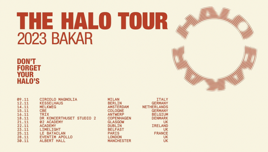 Bakar at Hammersmith Apollo on Tue 28th November 2023 Flyer