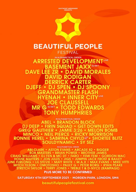Beautiful People Festival at Morden Park on Sat 4th September 2021 Flyer