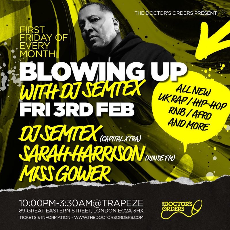 Blowing Up at Trapeze on Fri 3rd February 2023 Flyer