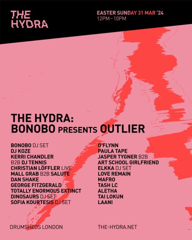 Bonobo Presents Outlier at Drumsheds on Sun 31st March 2024 Flyer