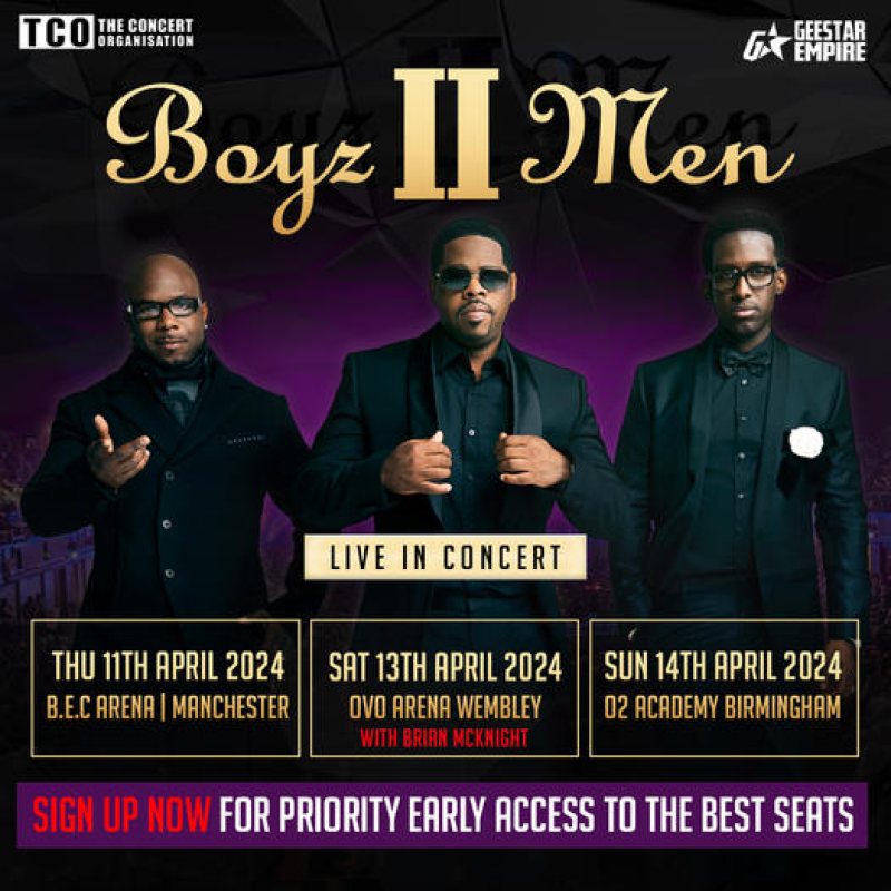 Boyz II Men at Wembley Arena on Sat 13th April 2024 Flyer