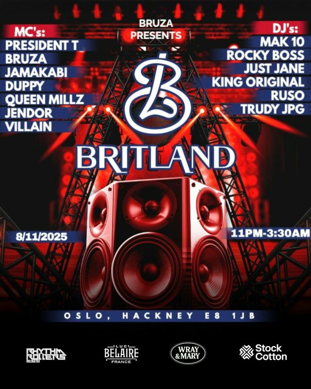 Britland 003 at Oslo Hackney on Sat 8th November 2025 Flyer