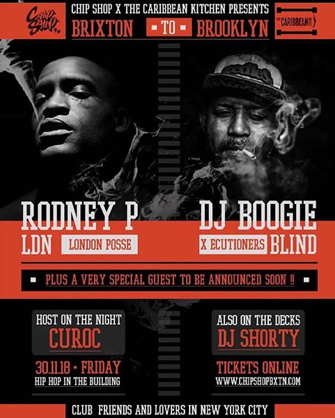 BRIXTON TO BROOKLYN at Chip Shop BXTN on Fri 30th November 2018 Flyer