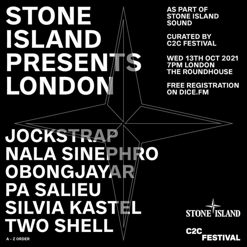 Stone Island: C2C Festival at The Roundhouse on Wed 13th October 2021 Flyer