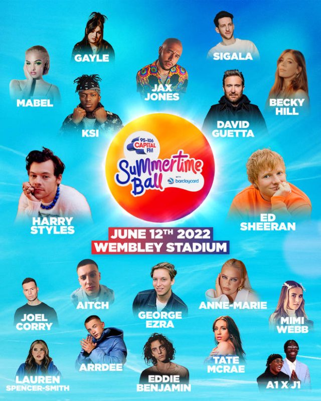 Capital FM Summertime Ball at Wembley Arena on Sun 12th June 2022 Flyer