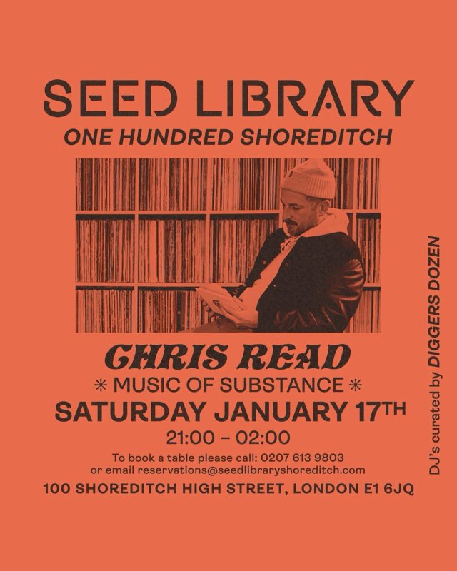Chris Read at One Hundred Shoreditch on Sat 17th January 2026 Flyer