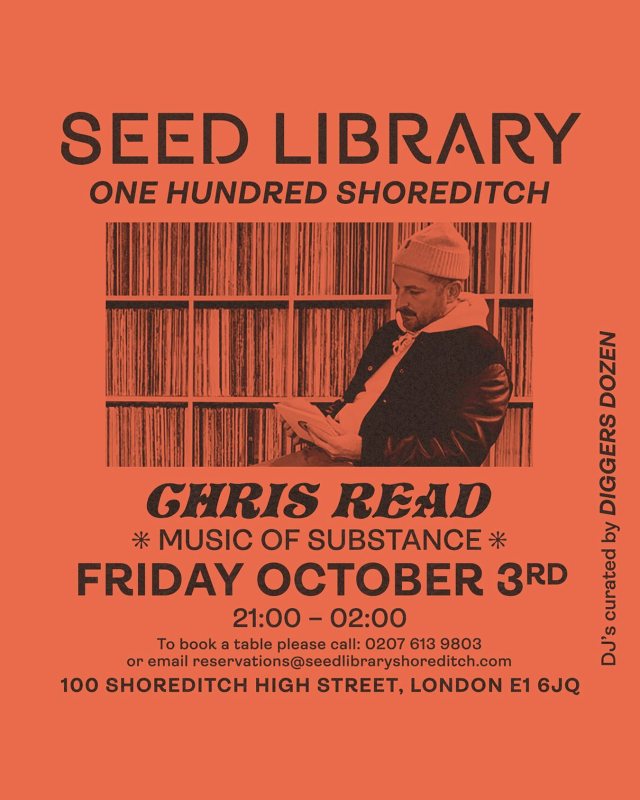 Chris Read at One Hundred Shoreditch on Fri 3rd October 2025 Flyer