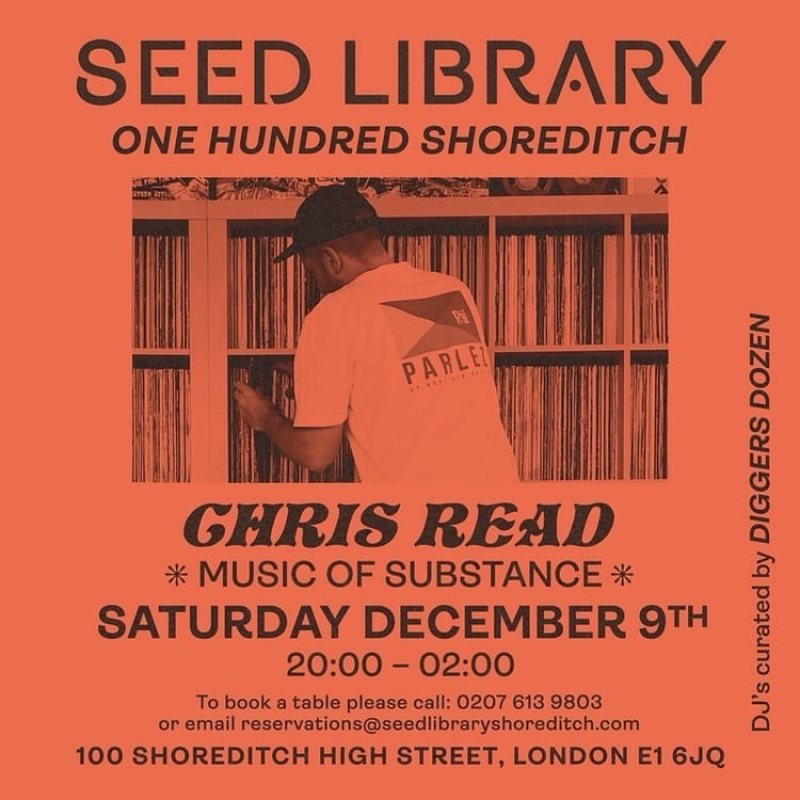 Chris Read at One Hundred Shoreditch on Sat 9th December 2023 Flyer