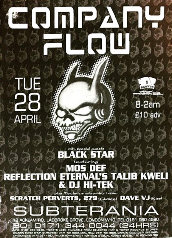 Company Flow at Subterania on Tue 28th April 1998 Flyer