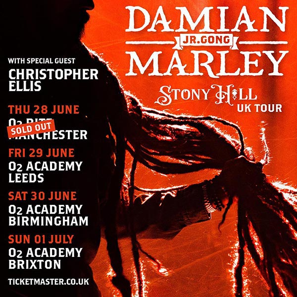 Damian Marley at Brixton Academy on Sun 1st July 2018 Flyer