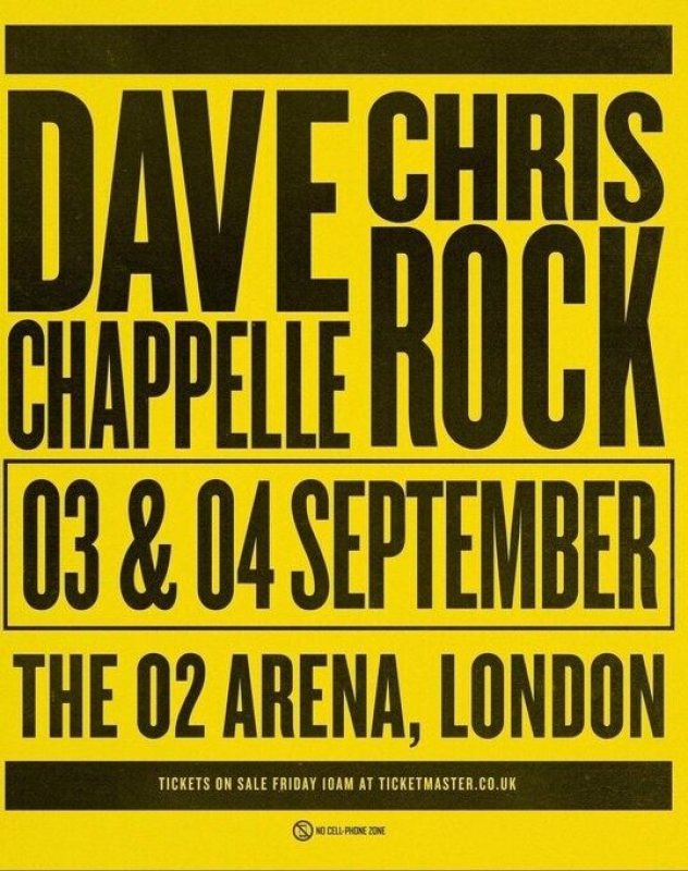 Dave Chappelle & Chris Rock at The o2 on Sat 3rd September 2022 Flyer