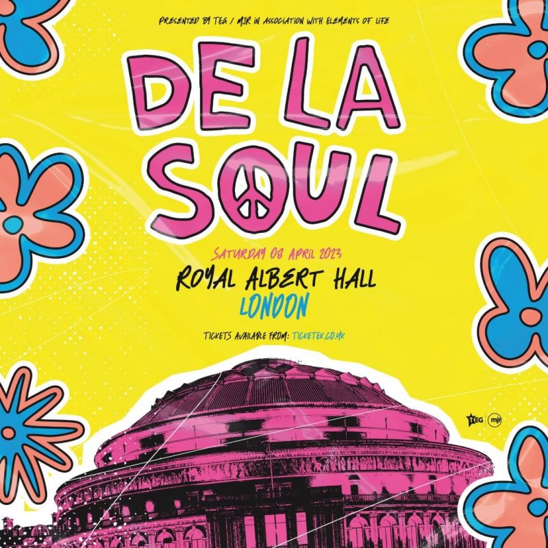 De La Soul at Royal Albert Hall on Sat 8th April 2023 Flyer