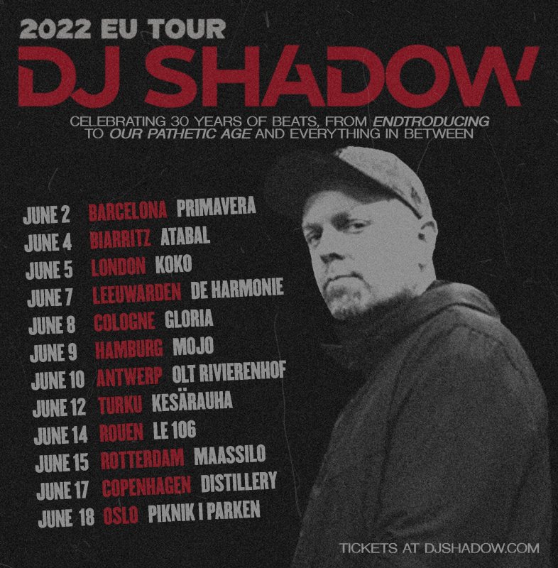 DJ Shadow at KOKO on Sun 5th June 2022 Flyer