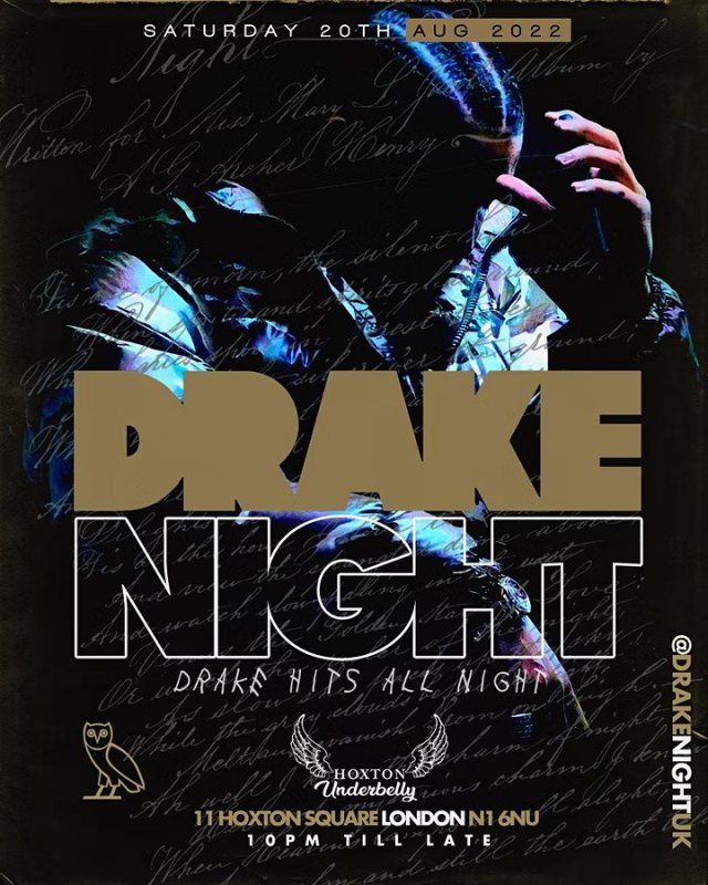Drake Night at Underbelly on Sat 20th August 2022 Flyer