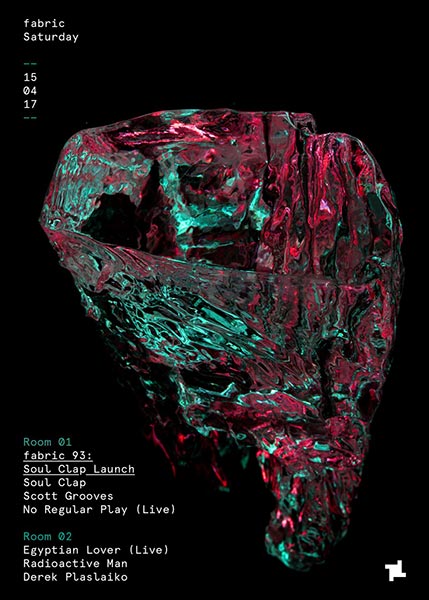 Egyptian Lover LIVE Radioactive Man Derek Plaslaiko at Fabric on Sat 15th April 2017 Flyer