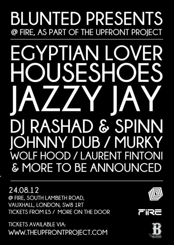 Egyptian Lover + House Shoes + Jazzy Jay at Fire & Lightbox Complex on Fri 24th August 2012 Flyer